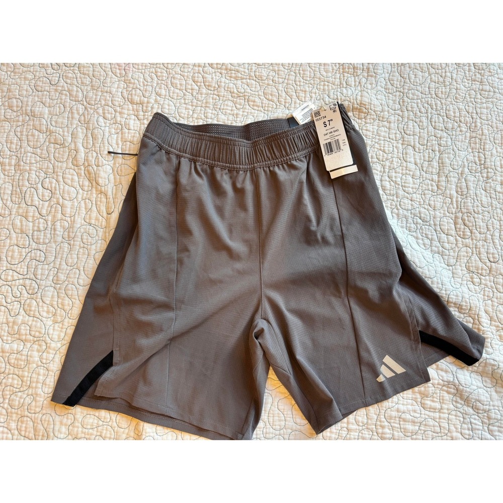 Adidas Mens D4T Training Shorts Charcoal Grey 7 Inch Inseam Small